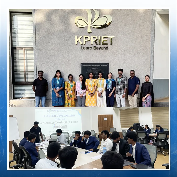 Winfomi conducting an AI training session at PSG Institute of Technology and Applied Research for engineering students.